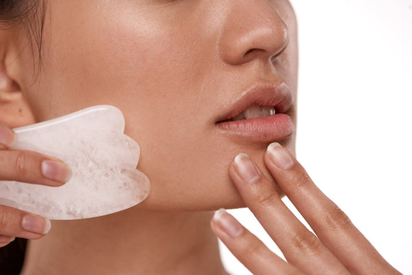 Gua Sha beauty tool made of rose quartz